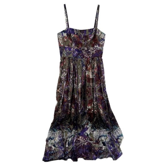 Suzi Chin Purple and Gray Zip A-Line Maxi Dress | Size 10 - Picture 1 of 7